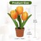 Artificial Tulip Arrangement with Terracotta-Like Plastic Pot 8 Inch Small Tulip Centerpieces Fake Potted Flowers for Shelf Table Centerpiece Wedding Home Decor